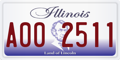 IL license plate A002511