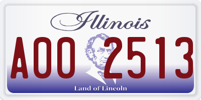 IL license plate A002513