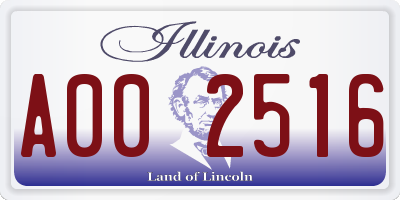 IL license plate A002516