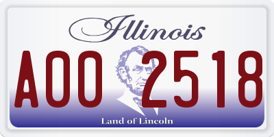 IL license plate A002518
