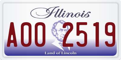 IL license plate A002519