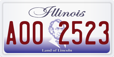 IL license plate A002523