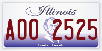 IL license plate A002525