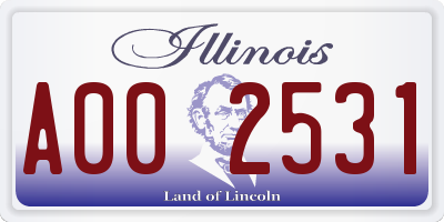IL license plate A002531
