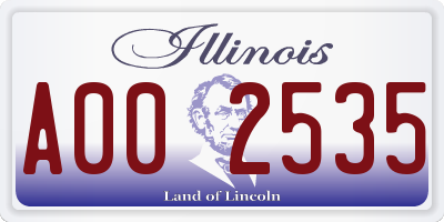 IL license plate A002535