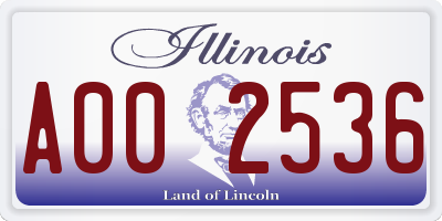 IL license plate A002536
