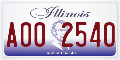 IL license plate A002540