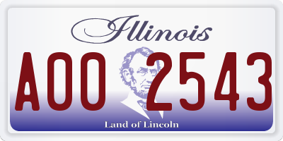 IL license plate A002543