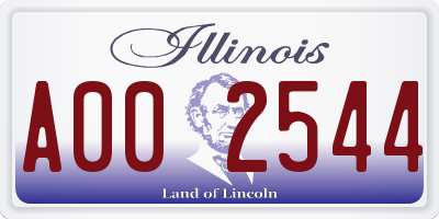 IL license plate A002544