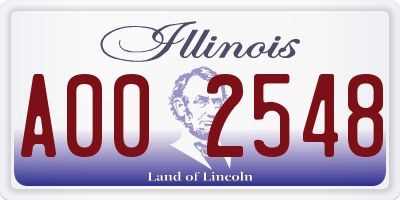 IL license plate A002548