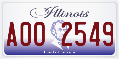 IL license plate A002549