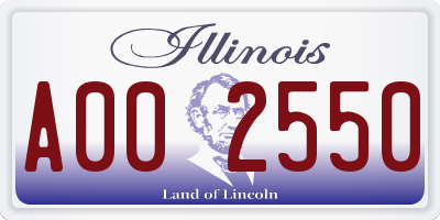 IL license plate A002550