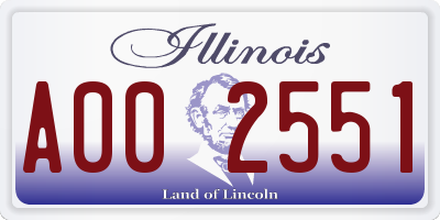 IL license plate A002551