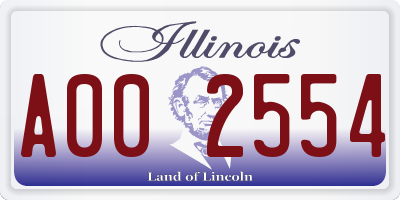 IL license plate A002554