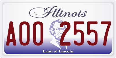 IL license plate A002557