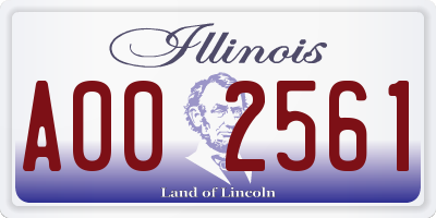 IL license plate A002561