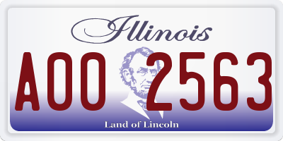 IL license plate A002563