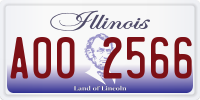 IL license plate A002566