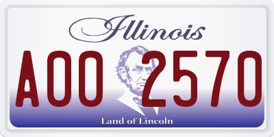 IL license plate A002570