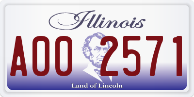 IL license plate A002571