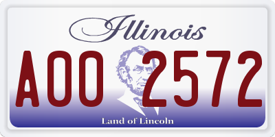 IL license plate A002572