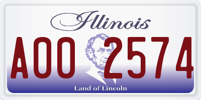 IL license plate A002574