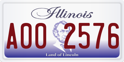 IL license plate A002576