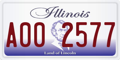 IL license plate A002577