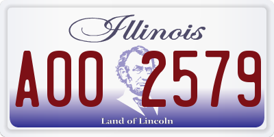 IL license plate A002579