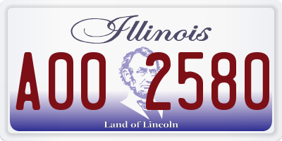 IL license plate A002580