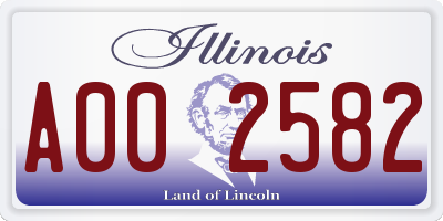 IL license plate A002582