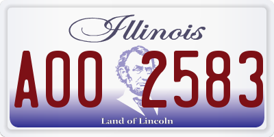 IL license plate A002583