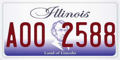 IL license plate A002588