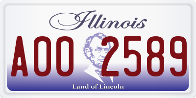 IL license plate A002589