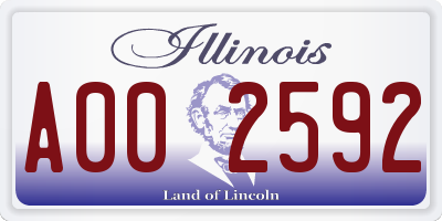 IL license plate A002592