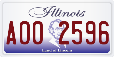 IL license plate A002596