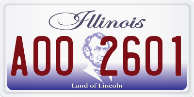 IL license plate A002601
