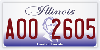 IL license plate A002605