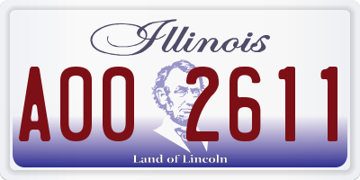 IL license plate A002611