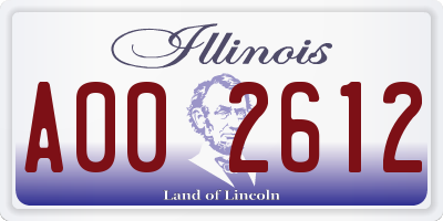IL license plate A002612