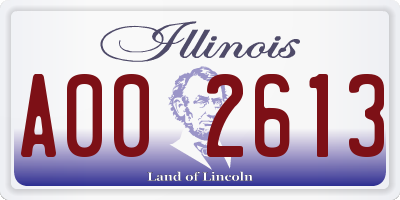 IL license plate A002613