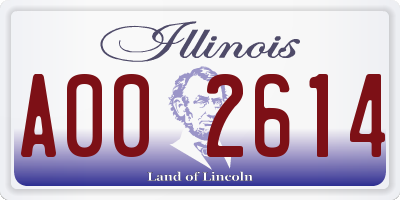 IL license plate A002614