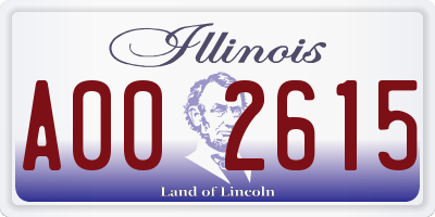 IL license plate A002615
