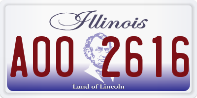 IL license plate A002616