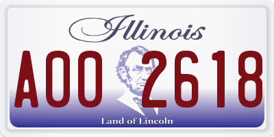 IL license plate A002618