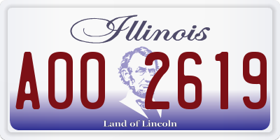 IL license plate A002619