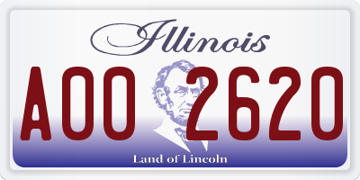 IL license plate A002620