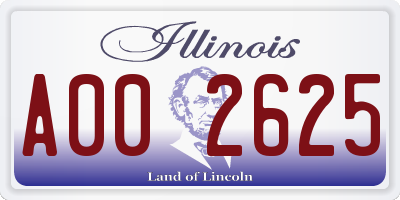 IL license plate A002625