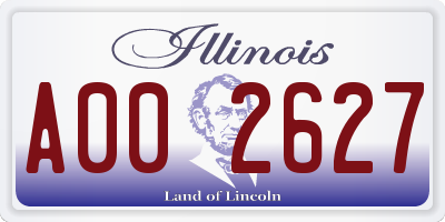 IL license plate A002627