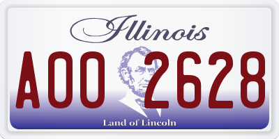 IL license plate A002628